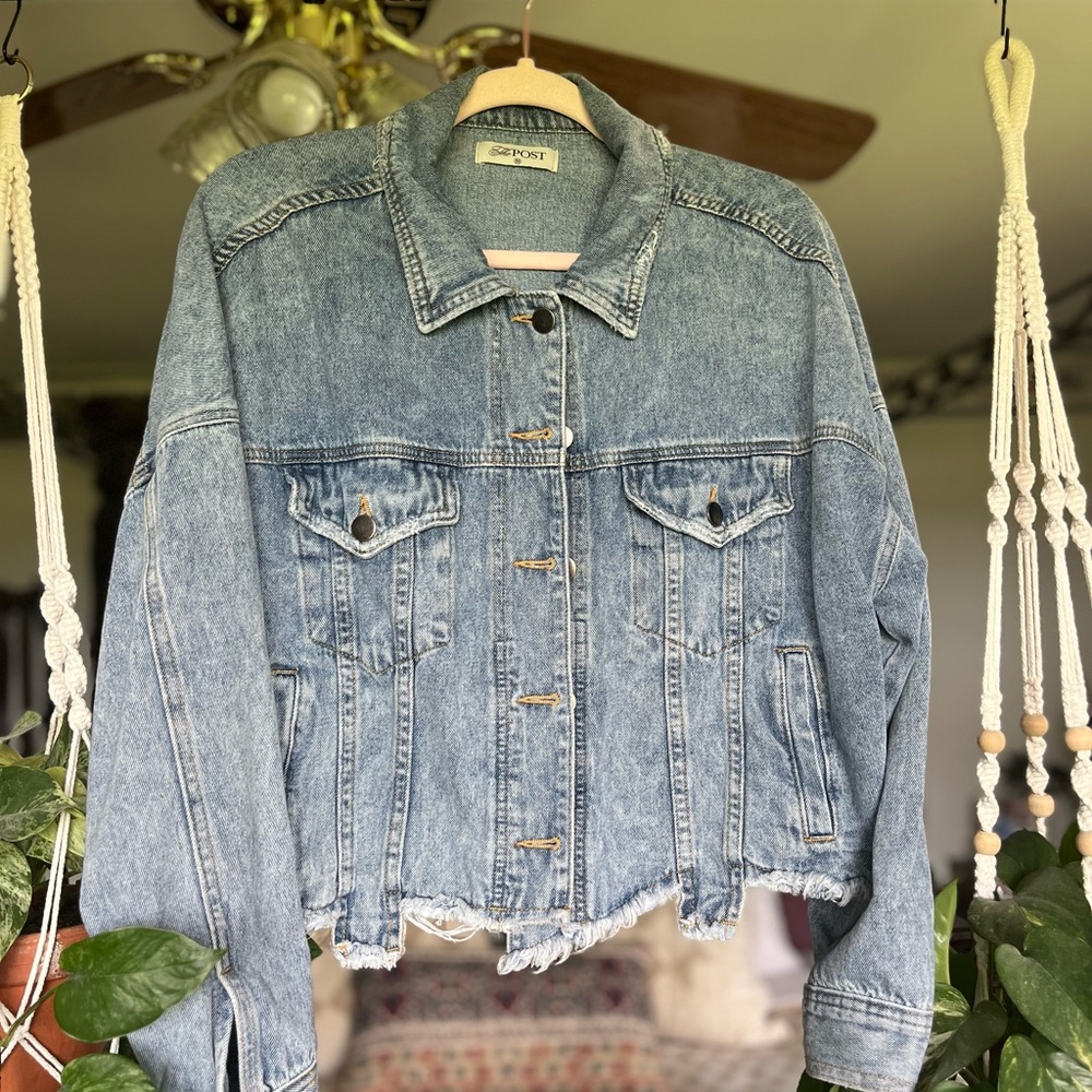 The Post Distressed Denim Jacket